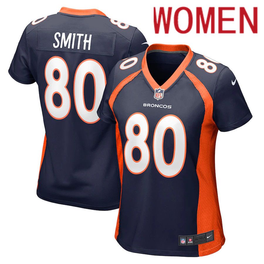 Women Denver Broncos 80 Rod Smith Nike Navy Retired Player NFL Jersey